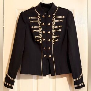NWT Karen Millen Drummer Boy" blazer jacket in black and gold sz 8
